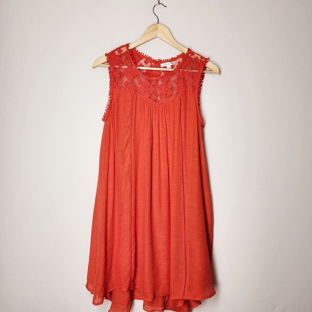 John Paul Richard Midi Flowy Dress with Lace Detail  Size Small